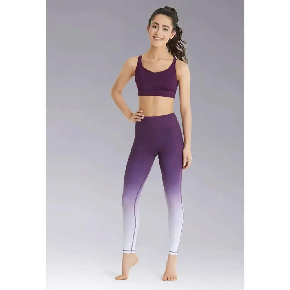 Pre-Owned Dance Leggings Balera PL11340 Large Child Purple Ombre Hip Hop jazz